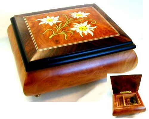 Edelweiss Inlay on Elm music box
