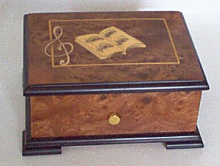 36 Note Musical Box with Italian Floral Inlay 