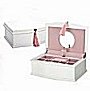 White Musical Jewelry Chest with Twirling Ballerina