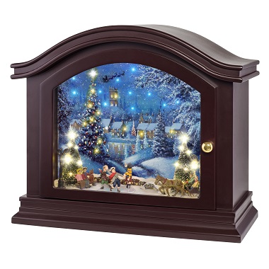 Mr Christmas Winter Skating Scene Music Box For Christmas Mantel