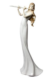Lady Flute Player Porcelain Figurine 