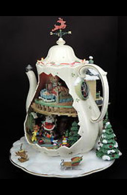 image of Enesco's Holliday Bungalow Musical Teapot