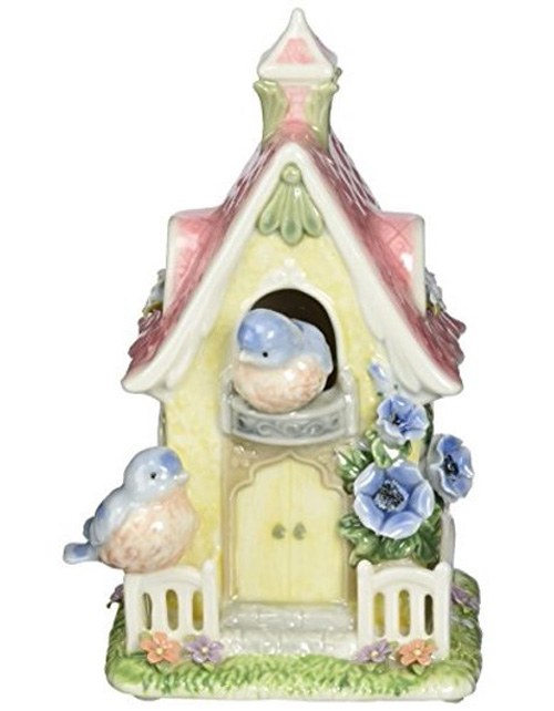 three Bird Houses Porcelain figurine