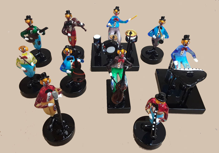 Murano Glass Musician Figurines