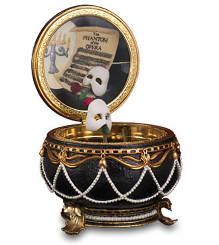 Phantom of the Opera with Twirling Mask Hinged Musical Trinket Box  