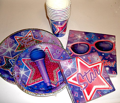 Party Paper Plates  Rock Stars Full Service for 8
