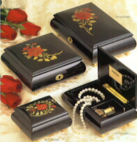 Rose - Red Rose on Black Lacquer 6 inch (1.18) #2