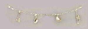 Silver Bracelet 4 Charms 