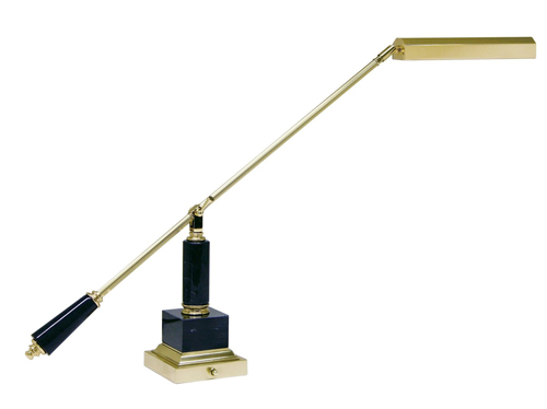 Lamp with Counter balanced Brass Side Arm on Black Marble Base 