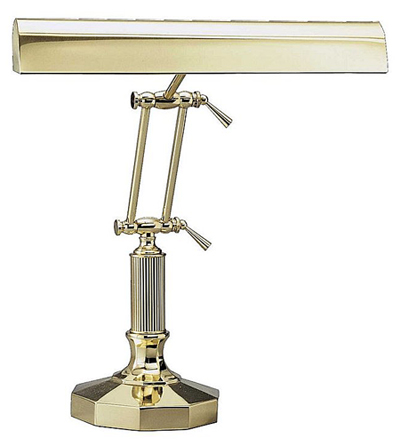 Lamp polished brass with decagonal base