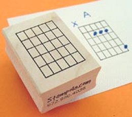 Rubber Chord Stamps - 6 Strings and 5 Frets 