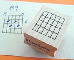 Rubber Chord Stamps - 6 Strings and 4 Frets 