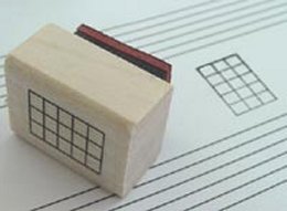 Rubber Chord Stamps - 4 Strings and 5 Frets -  Mini Size