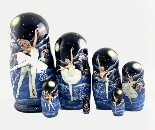 Russian Nesting Dolls of Swan Lake Ballet