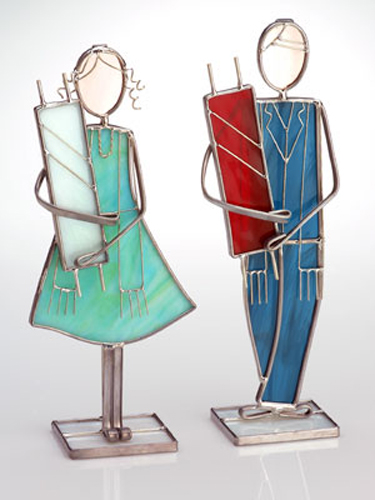 Stained Glass Bar and Bar Mitzvah Figurines