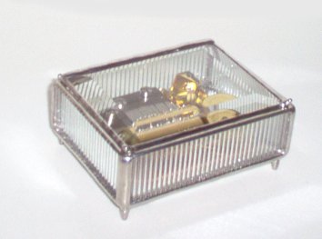 Beveled Glass Music Box by Bedford Downing 30 note Melody by Orpheou.