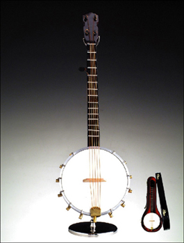 Miniature 5 String Banjo Musical with Stand and Case