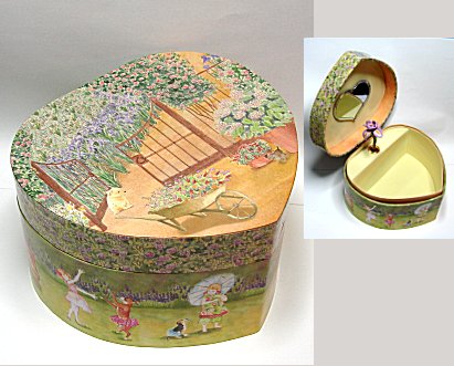 Enchantmints Posies and Petals Heart Shaped Musical Treasure Box