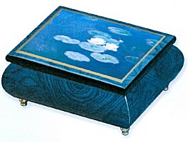 Monet's Lilies on Blue musical box