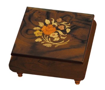 Floral pattern on Italian Square Elm Box