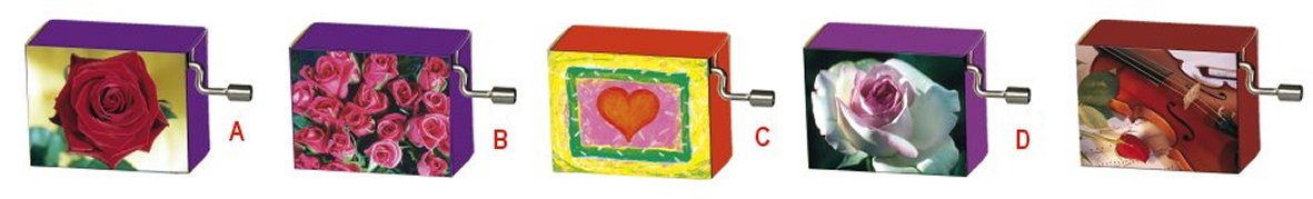 Hand Crank Music Box  Hearts and Roses Series