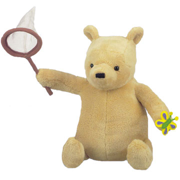 Plush Pooh and Butterfly net by Gund