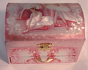 Domed Musical Jewel Box with drawer and twirling ballerina