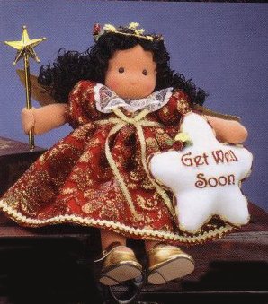 Musical Dolls - Get Well Soon Musical Afro-American Angel Doll