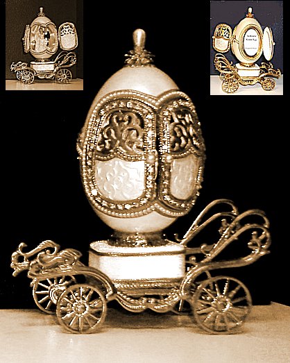 White Wedding carriage Musical Goose Egg