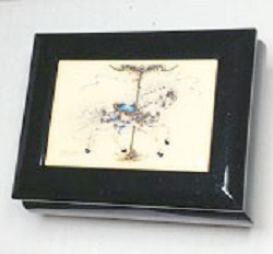 Tiled Collection Black Mini Keepsake Box with Carousel Horse Tile