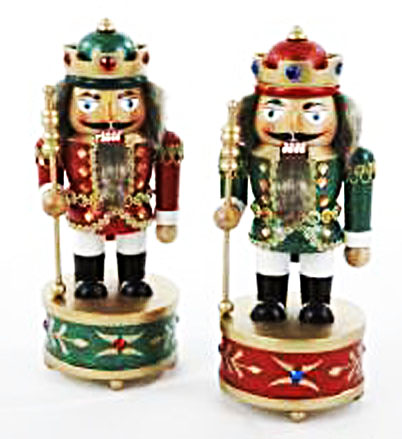 Musical Nutcrackers in red and green.