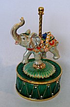 Revolving Miniature Enamel Musical  Carousel Elephant