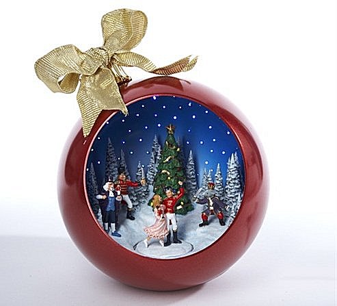 Fiber Optic Ornaments Animated Musical Nutcracker Ballet Scene 