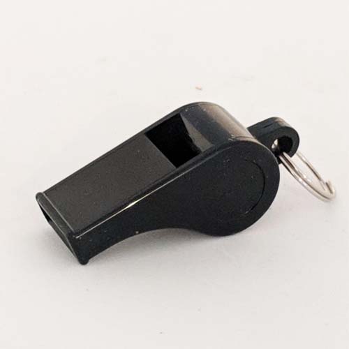 Economy Black Plastic Whistle Small