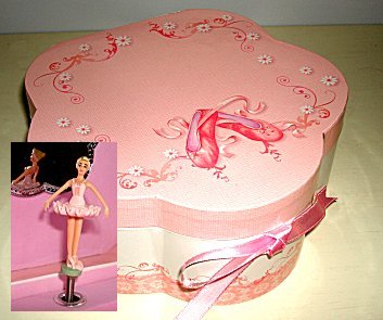 Ballet Shoes  Musical Jewelry Box with Twirling Ballerina 