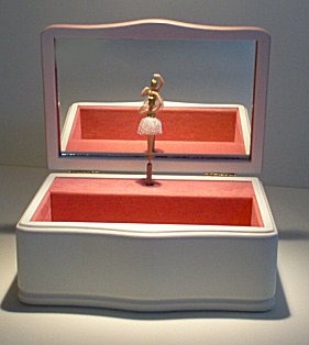 Child's Wooden Music Box with Ballerina