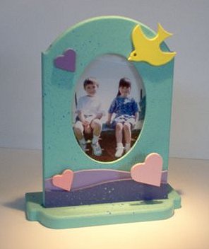 Musical Frame with Hearts & Bird