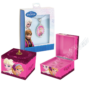 Princess Anna Keepsake Music Box in Pink with  Pendant