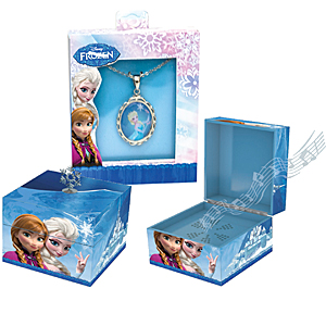 Princess Elsa Keepsake Music Box in Blue with Pendant