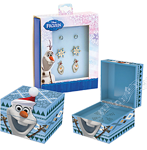 Olaf keepsake music box with stud earrings