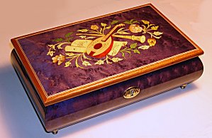 Instrumental Inlay on  Musical Box with Purple Finish (1.18)