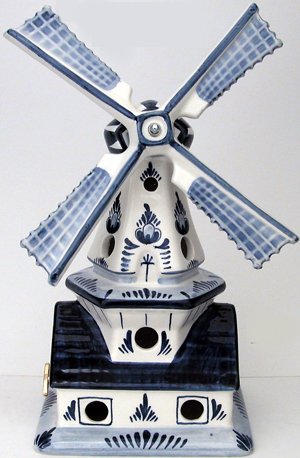 Windmill on House Delft Blue 10 inches