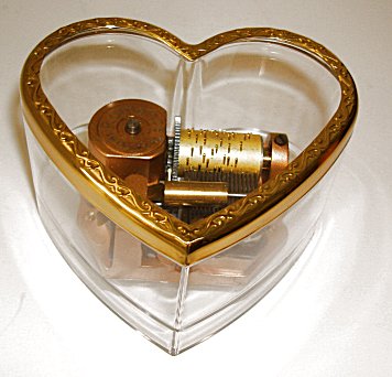 Vintage Reuge Lucite Heart Music Box