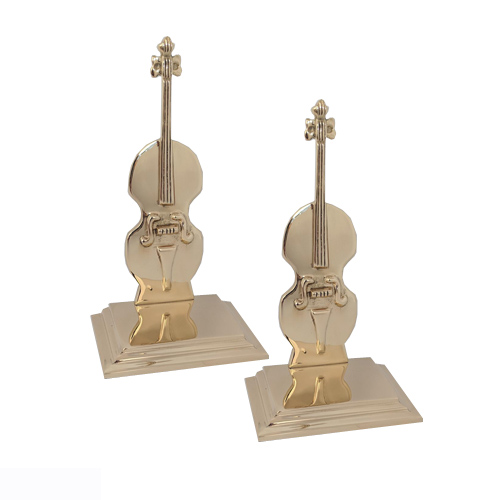 Brass Cello Bookends