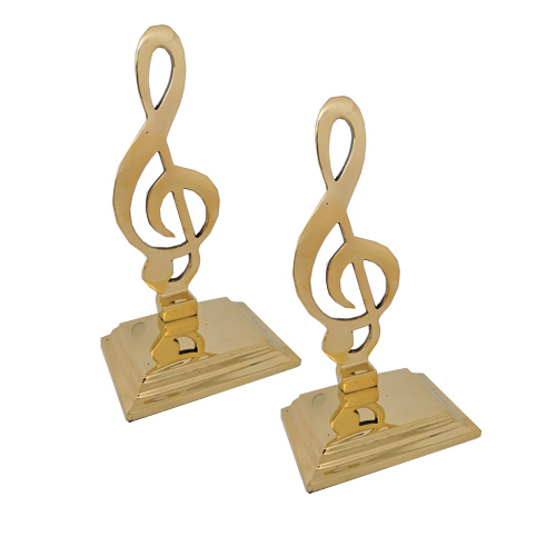 Brass Bookends G Clef 