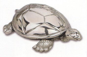 Silver Musical Figurine Turtle