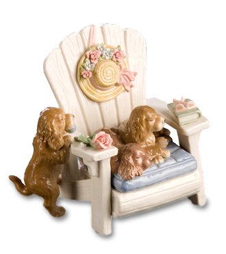 Porcelain Puppies on a Beach Chair
