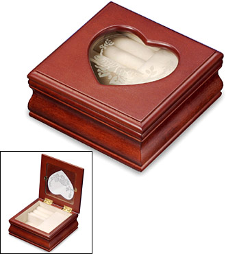 Small Musical Jewelry Box with Heart Shaped Photo Frame Insert