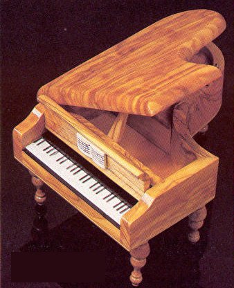 olivewood piano music box