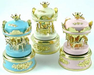 Mini Musical Baby Carousels in Pink, White and Blue